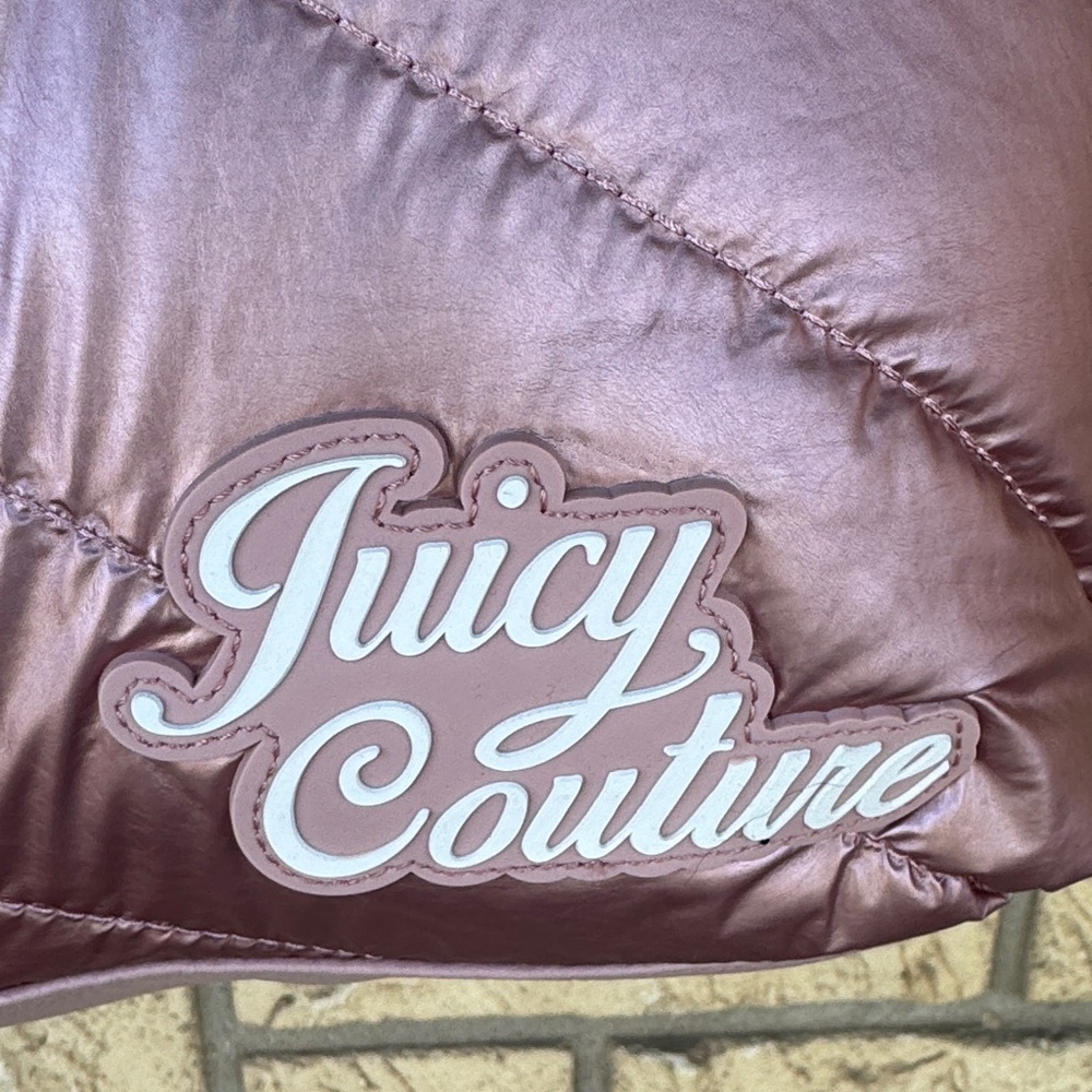Juicy Couture Metallic Rose Quilted Tote Bag Snow Bunny Weekender Bag Luggage Lg - Picture 4 of 14